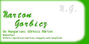 marton gorbicz business card