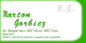 marton gorbicz business card